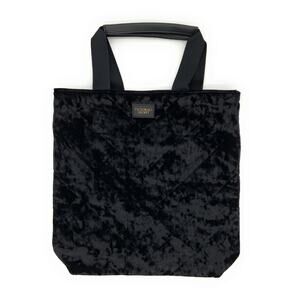 VICTORIAS SECRET CRUSHED VELVET LOGO WEEKENDER TOTE BEACH BOOK BAG BLACK